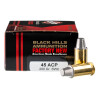 Close up of the 200gr on the 20 Rounds of 200gr Semi-Wadcutter .45 ACP Ammo by Black Hills Ammunition