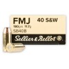 Image of 50 Rounds of 180gr FMJ .40 S&W Ammo by Sellier & Bellot