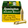 View of Remington .22 LR ammo rounds