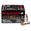 View of Winchester .40 S&W ammo rounds
