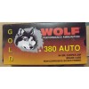 View of Wolf .380 ACP ammo rounds