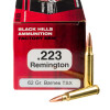 View of Black Hills Ammunition .223 ammo rounds