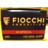 Close up of the 125gr on the 50 Rounds of 125gr SJSP .38 Spl Ammo by Fiocchi