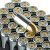 Close up of the 124gr on the 50 Rounds of 124gr FMJ 9mm Ammo by Magtech *STEEL CASES*