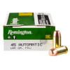 View of Remington .45 ACP ammo rounds