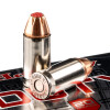 Close up of the 220gr on the 200 Rounds of 220gr JHP .45 ACP +P Ammo by Hornady Critical Duty
