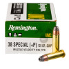 View of Remington .38 Spl ammo rounds