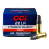 Close up of the 40gr on the 500 Rounds of 40gr LRN .22 LR Ammo by CCI Standard Velocity