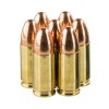 View of Winchester 9mm ammo rounds