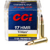 View of CCI .17HMR ammo rounds