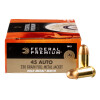View of Federal .45 ACP ammo rounds