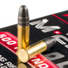 View of Winchester .22 LR ammo rounds