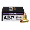 Image of 50 Rounds of Match Grade 230gr JHP .45 ACP Ammo by Nosler Ammunition