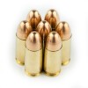Close up of the 115gr on the 1000 Rounds of 115gr FMJ 9mm Ammo by Aguila