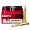 View of Black Hills Ammunition .308 Win ammo rounds
