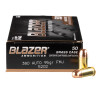 View of Blazer Brass .380 ACP ammo rounds