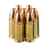 View of Winchester 9mm ammo rounds