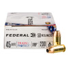 View of Federal .45 ACP ammo rounds