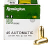 View of Remington .45 ACP ammo rounds