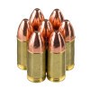 View of Remington 9mm ammo rounds