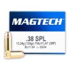 Close up of the 158gr on the 50 Rounds of 158gr FMC .38 Spl Ammo by Magtech
