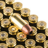 View of Blazer Brass 9mm ammo rounds