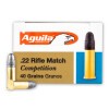 View of Aguila .22 LR ammo rounds
