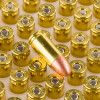 Close up of the 115gr on the 1000 Rounds of 115gr FMJ 9mm Ammo by Remington