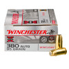 View of Winchester .380 ACP ammo rounds