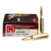 Close up of the 75gr on the 20 Rounds of 75gr V-MAX .243 Win Ammo by Hornady
