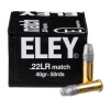Close up of the 40gr on the 50 Rounds of 40gr LRN .22 LR Ammo by Eley