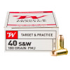 View of Winchester .40 S&W ammo rounds