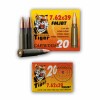 Close up of the 124gr on the 1000 Rounds of 124gr FMJBT 7.62x39mm Ammo by Golden Tiger