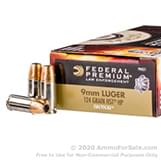 50 Rounds of Federal HST 9mm ammo 124 grain for Glock 43